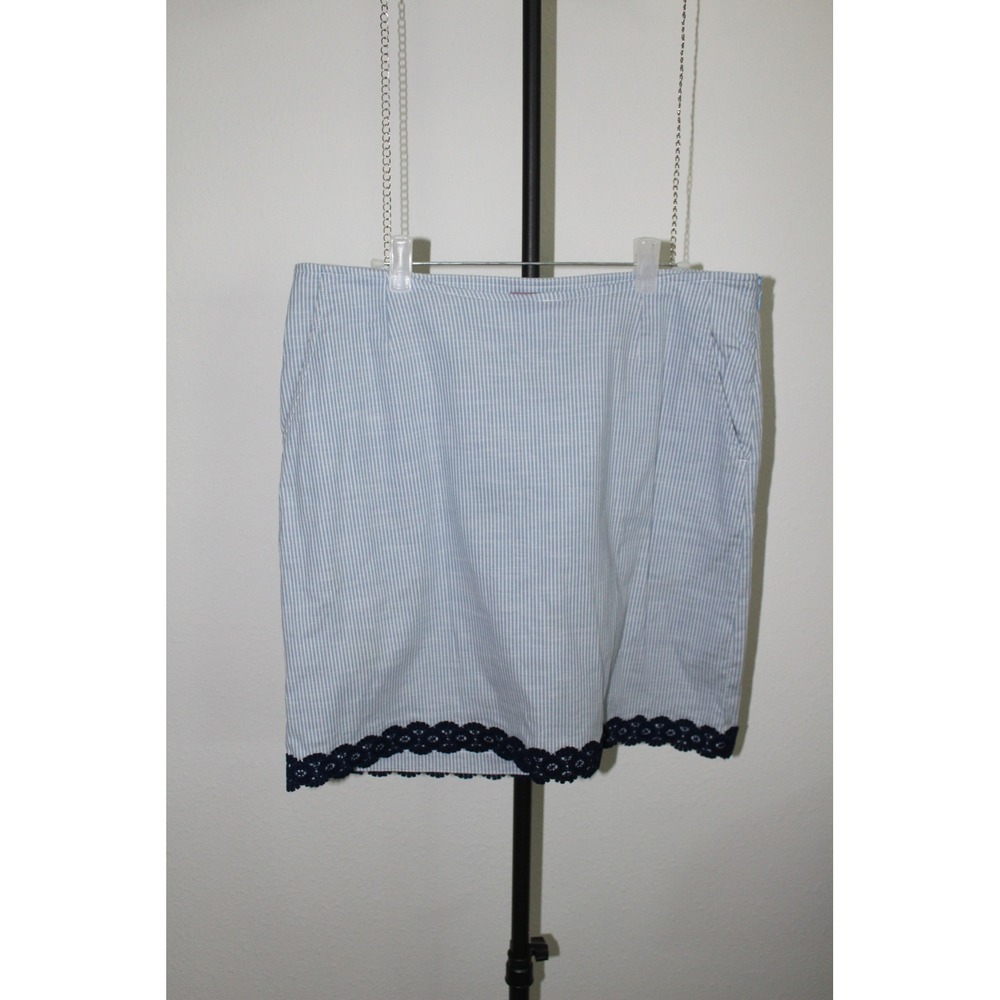 Golftini Fashion First Blue White Stripe Crochet Trim Golf Skort Size 6L